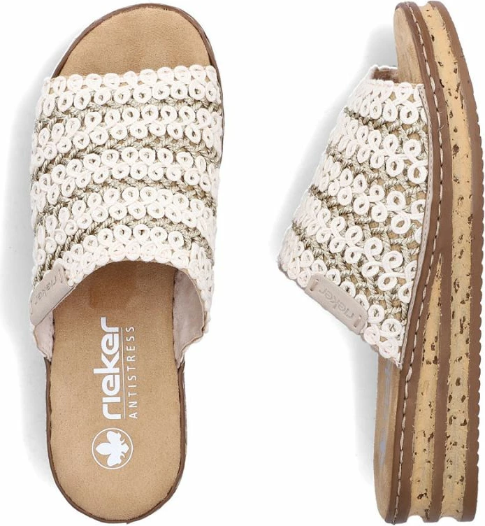 Sandale platforme femra Rieker 629X8-60, bezhë