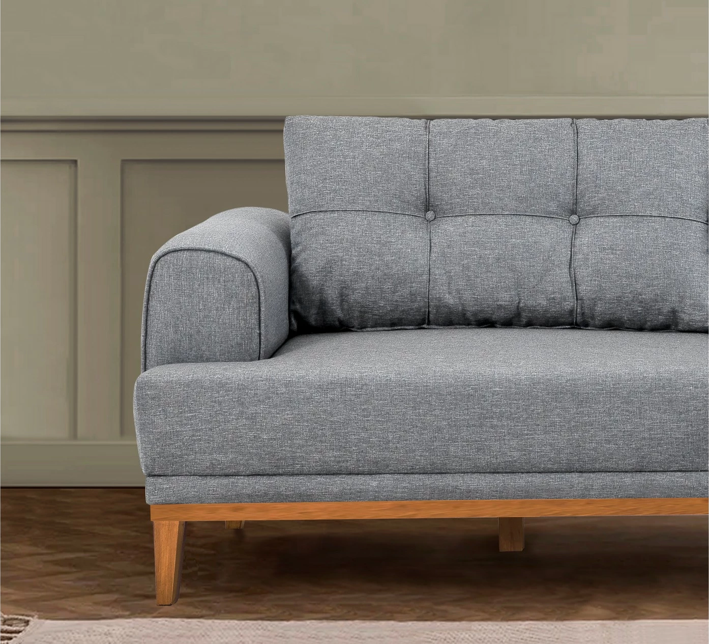 Set divani Atelier del Sofa, Vina, gri, këmbë dru Atlantic Pine