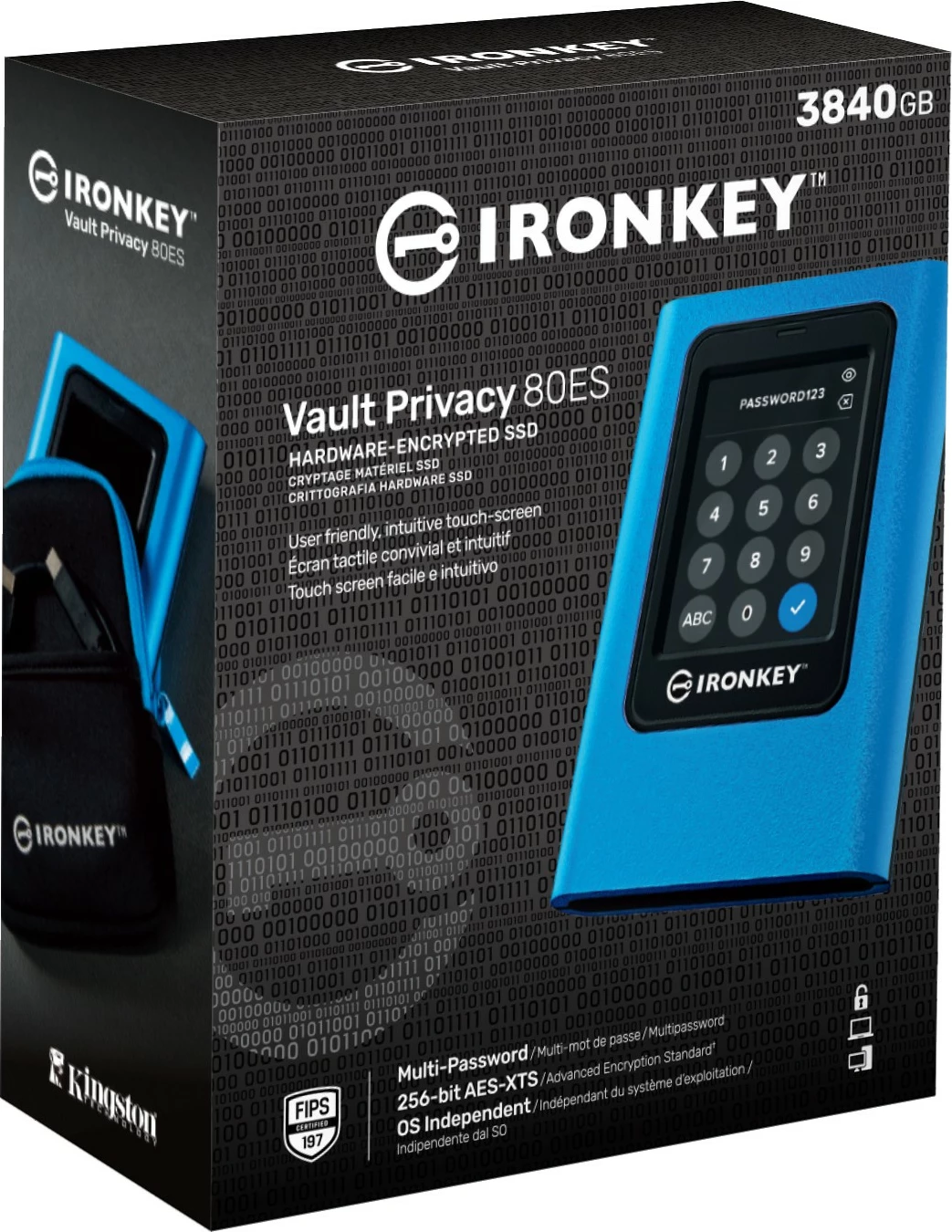 SSD i jashtëm Kingston IronKey Vault Privacy 80, 3.84 TB, Blue