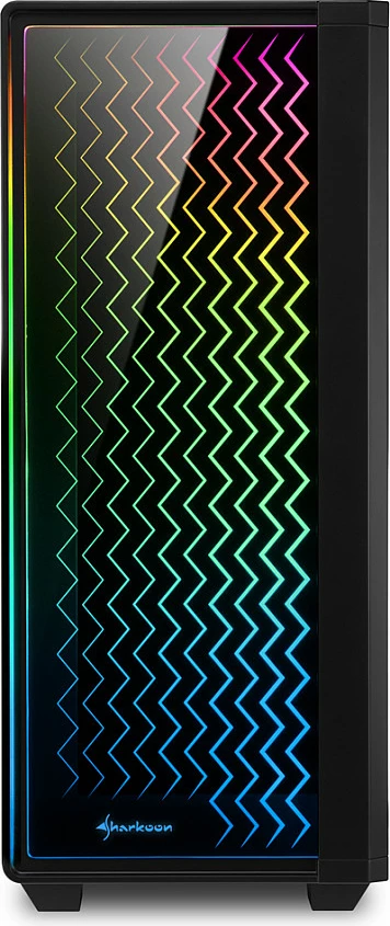 Kasë Sharkoon RGB LIT 200, Midi Tower, ATX, micro ATX, Mini-ITX, e zezë, RGB