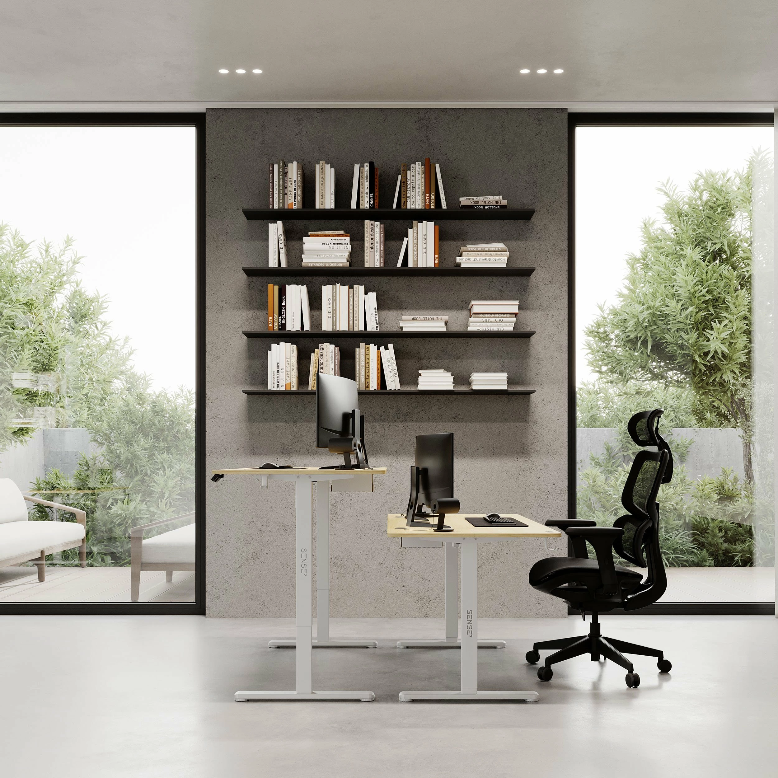 Tavolinë elektrike gaming/zyre SENSE7 NOJO 140x70 cm, rregullim lartësie 72-118 cm, pishë e bardhë