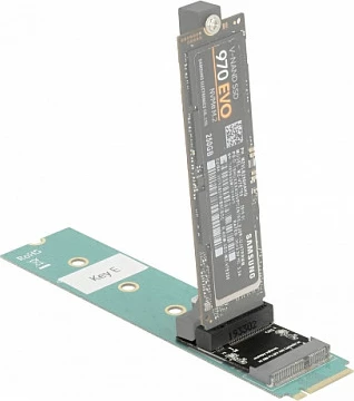 Adapter M.2 DeLOCK, Key A+E në Key M (angled), NVMe, i zi