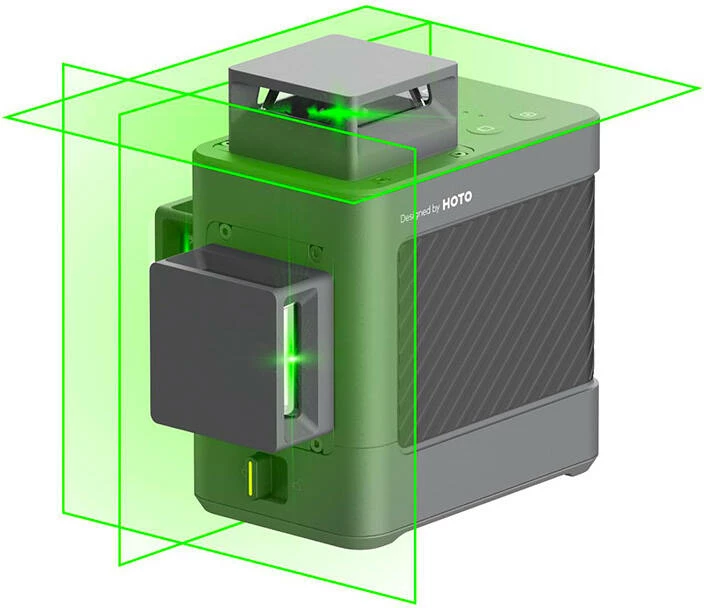 Nivel lazer 3D 360° HOTO QWFGJ002, vetë-nivelues, 5200mAh, i zi, set me tripod