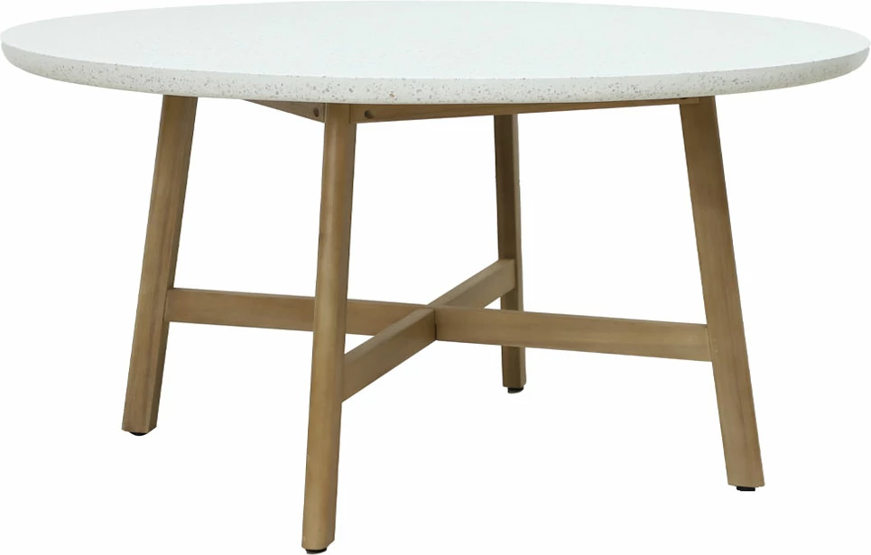 Tavolinë mozaik, ngjyrë natyrale, 150x150x76cm