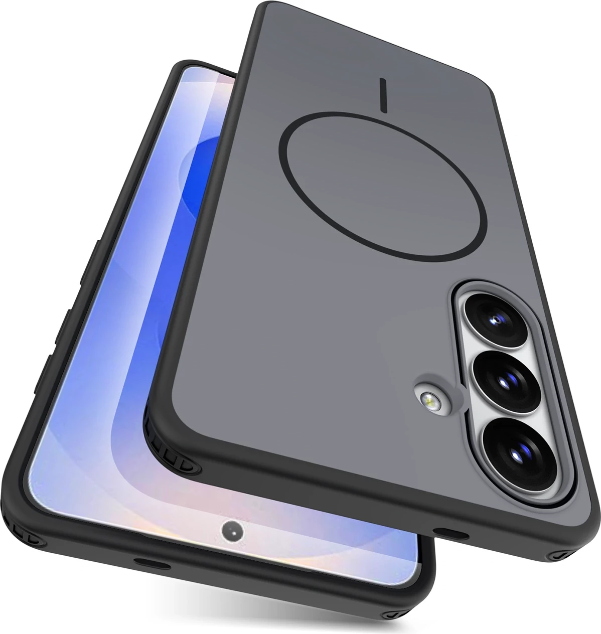 Mbështjellës Hurtel Hybrid Armor T për Samsung Galaxy A57, magnetik 2800 Gauss, TPU+PC, mbrojtje rënie deri 4.8 m, finish mat, i zi