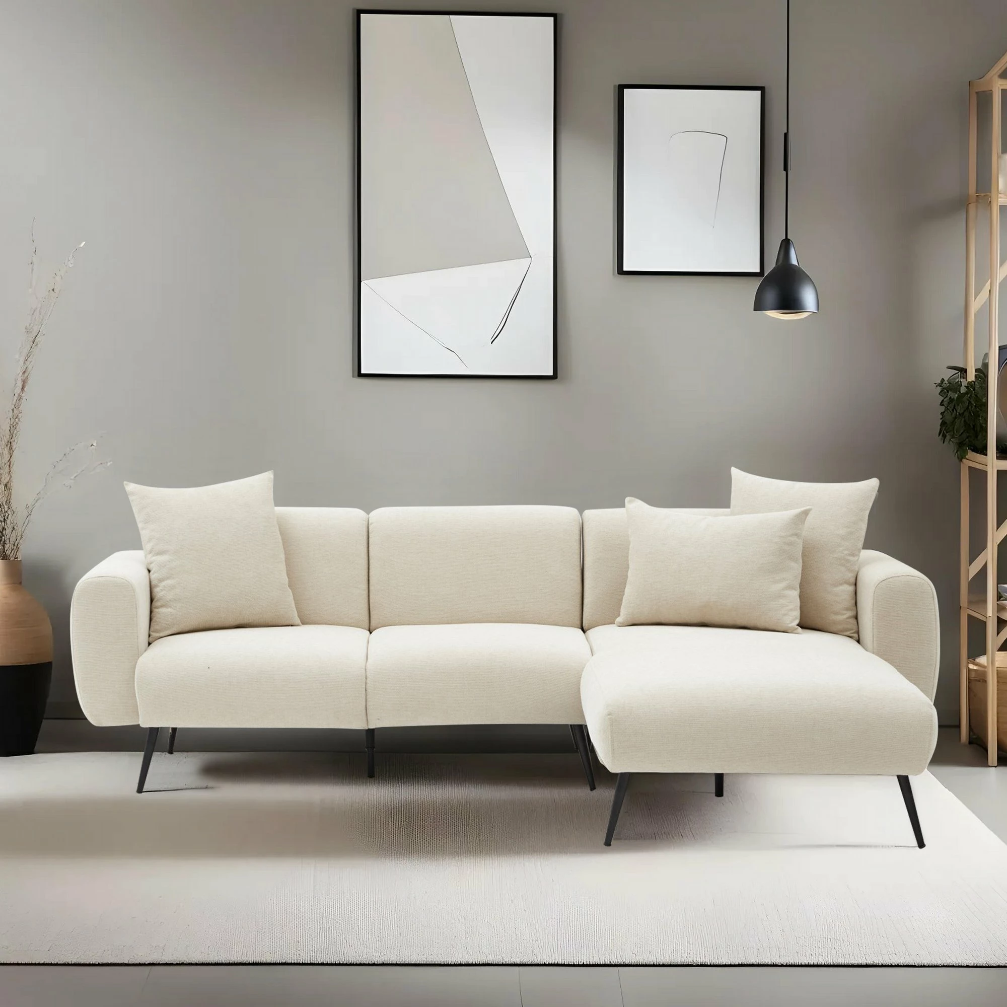 Këndare Atelier del Sofa, anë e djathtë, ngjyrë krem