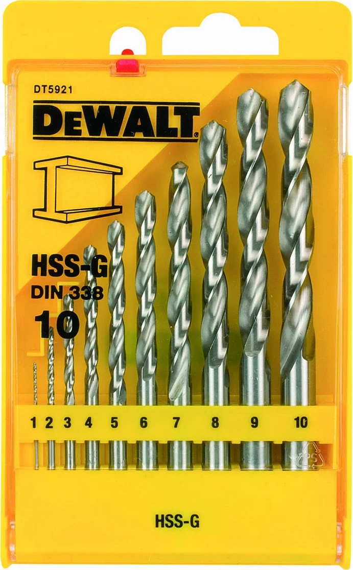 Set maje shpimi për metal DeWalt DT5921 1-10 mm, 10 copë