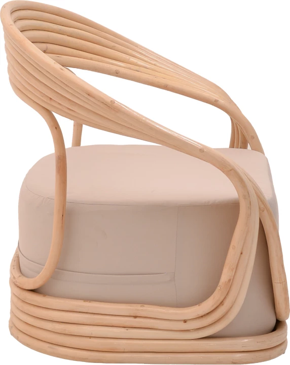 Karrige për pushim Radictive rattan ngjyrë natyrale me jastëk bezhë 88x57x73cm