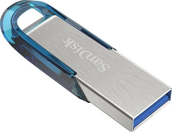 USB stick Sandisk Ultra Flair 128GB, USB 3.2, argjendtë/blu