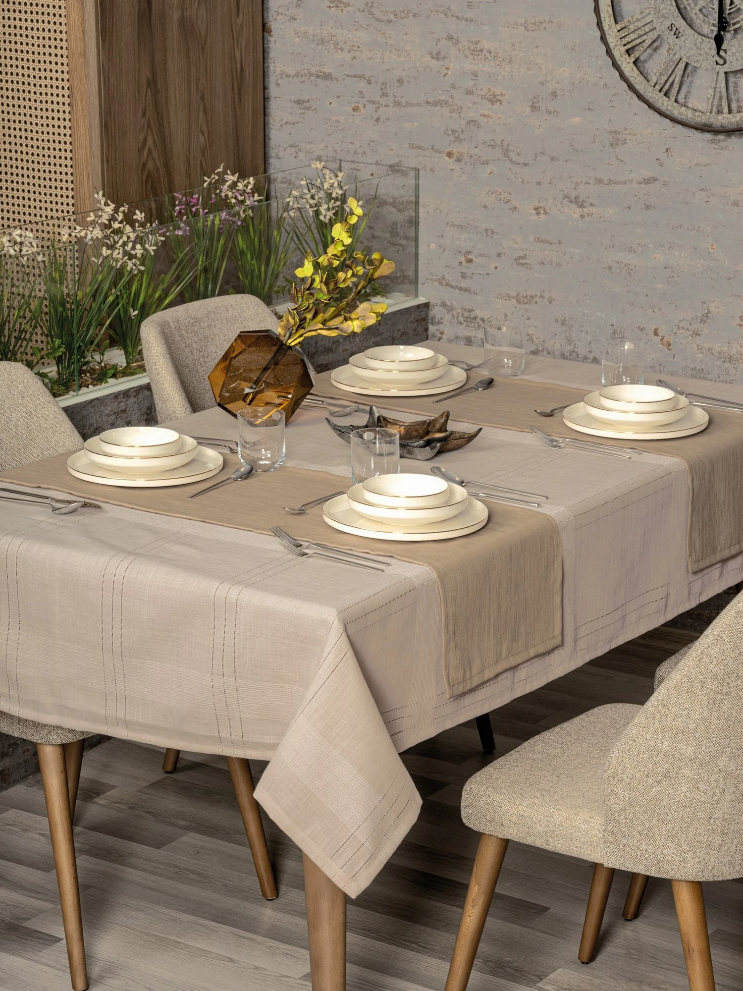Set mbulesash tavoline (2 copa), L'essentiel, Jasmine 220, bezhë
