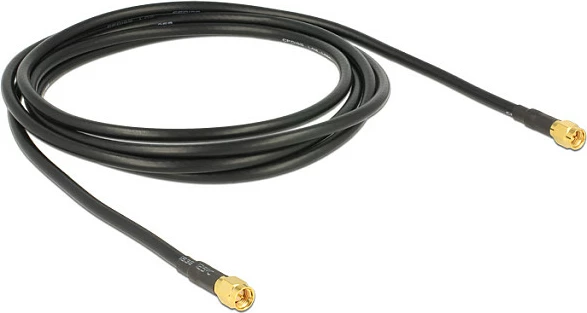 Kabllo koaksiale RF DeLOCK 88892, LMR195, 2 m, SMA-SMA, 50 Ω, e zezë