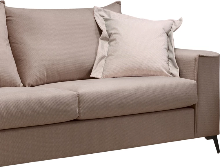 Set divanësh Verona 2 pjesë, pëlhurë moka me jastëkë ngjyrë krem