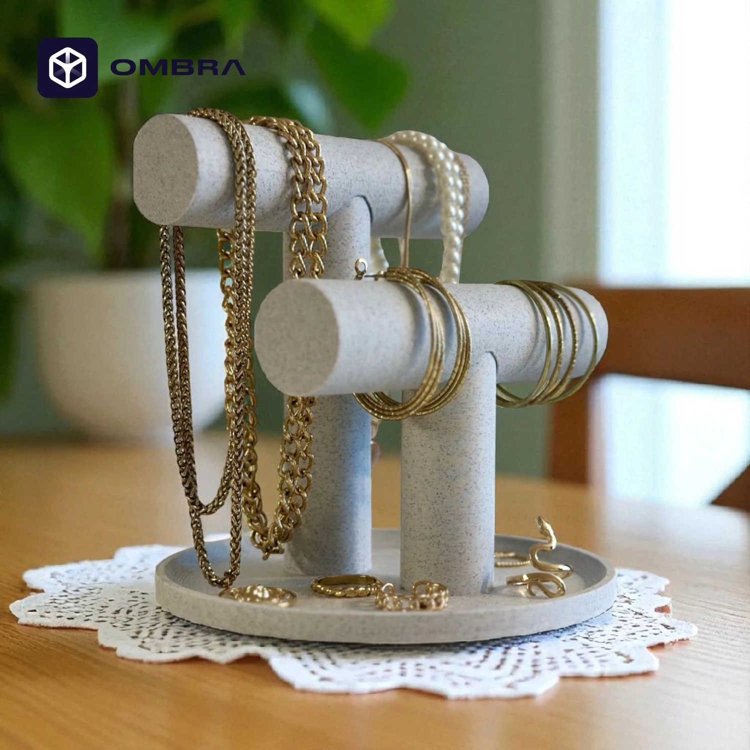 Organizues Bizhuterish – Set Dekorativ i Printuar, ngjyrë mermeri