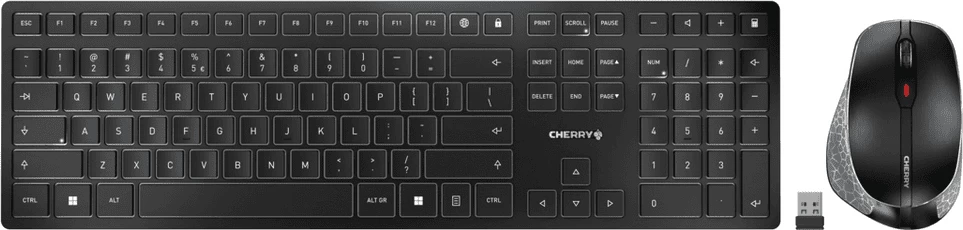 Set maus dhe tastierë Cherry JD-9500EU-2, pa tela, US-International layout, e zezë