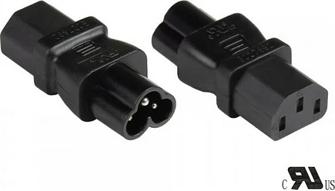 Adapter energjie GoodConnections Alcasa PA-0630S, IEC C6 në C13, 250V, 2.5A, i zi