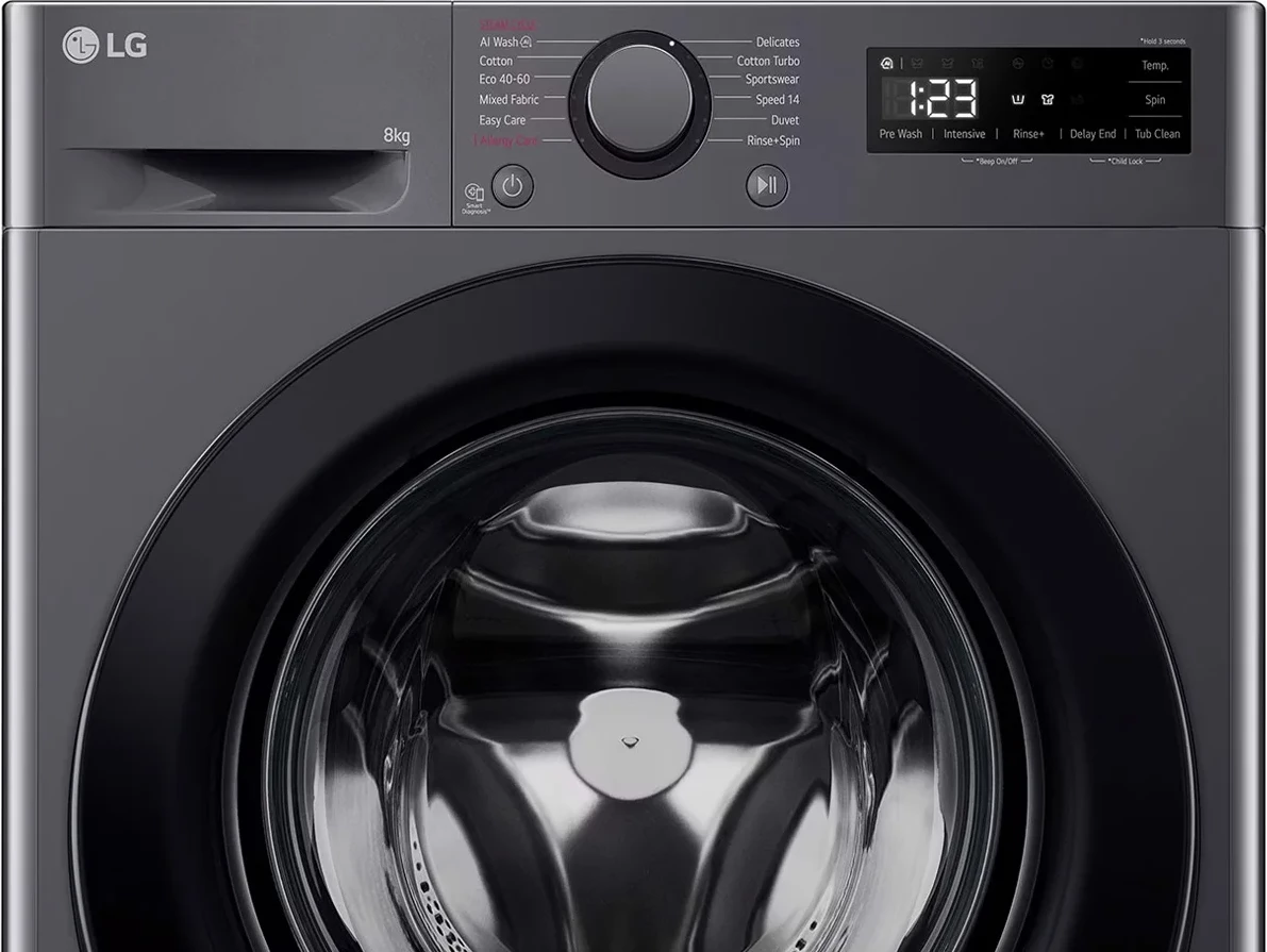 Makine larëse, LG F2WR508SBM, 8 kg, 1200 rpm, AI DD dhe Steam, Slim, e zezë