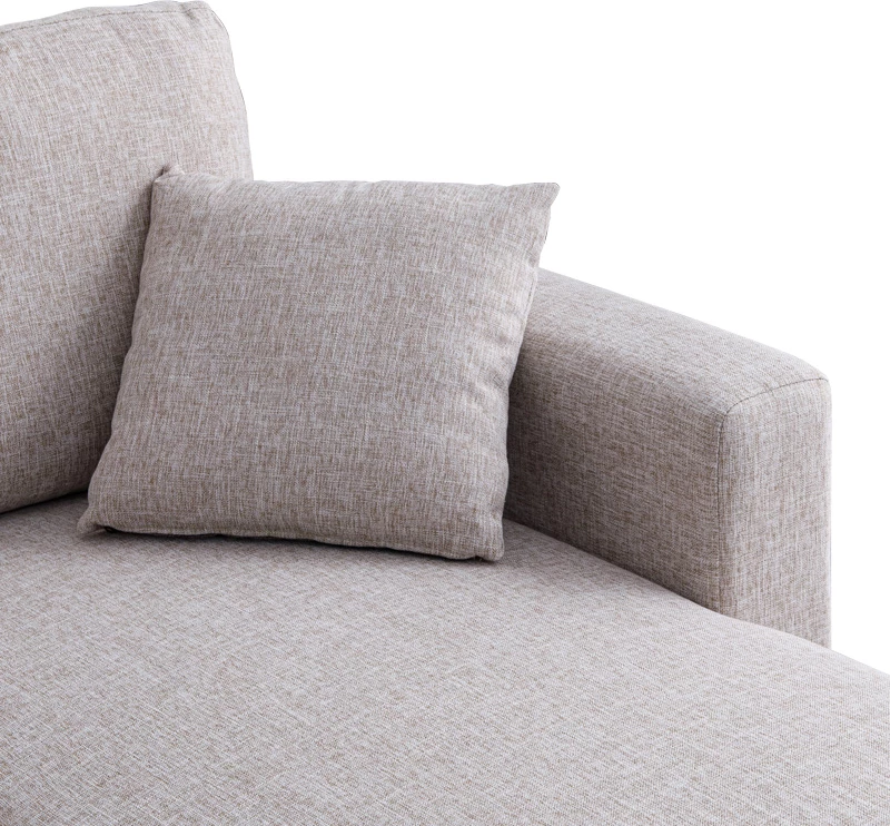 Kamore këndore e kthyeshme me hapësirë për depo, stof bezhë, 223x146x85cm