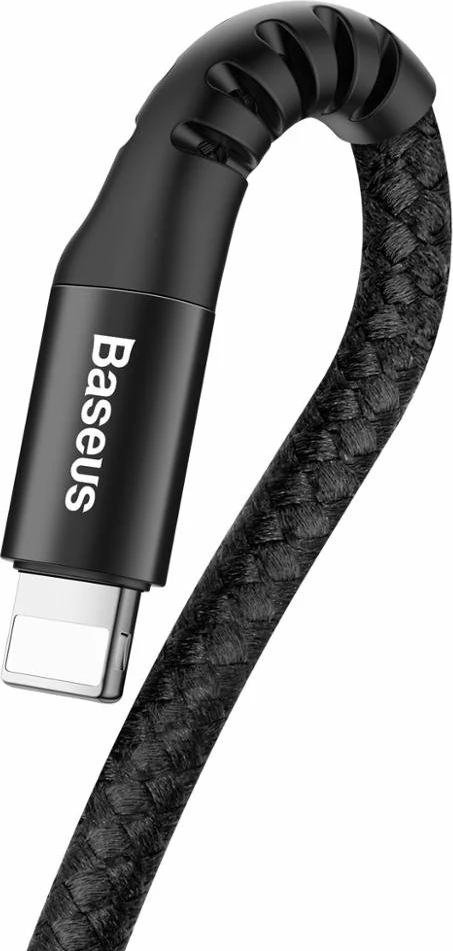 Kabllo karikimi dhe të dhënash Baseus Fish Eye Spring, USB-A në Lightning, 1m, 2A, e zezë