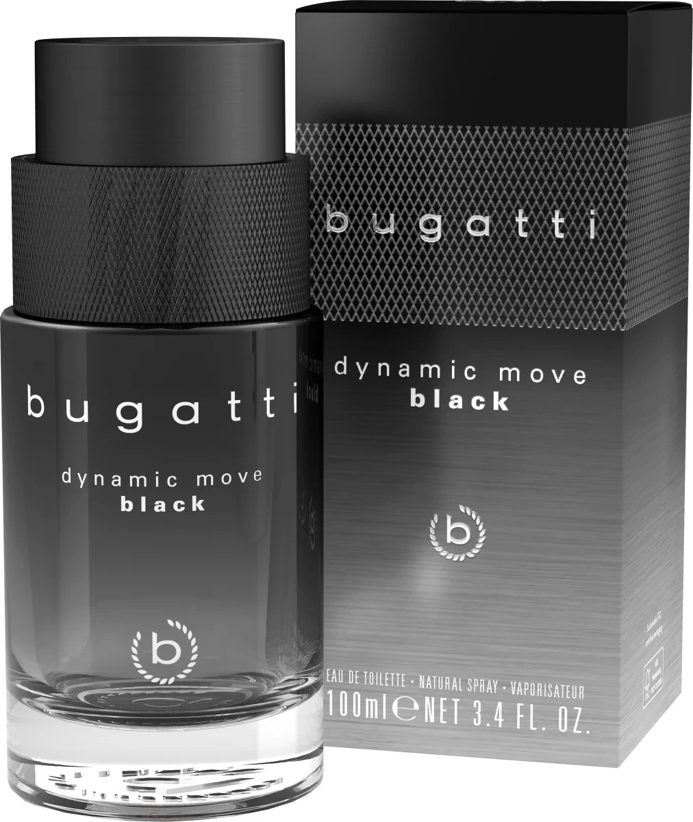 Eau de Toilette Bugatti Dynamic Move Black për Meshkuj, 100 ml
