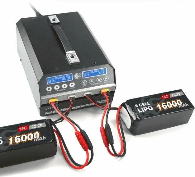 Karikues SkyRC PC1080, 1080W, për bateri LiPo, për dronë, i zi