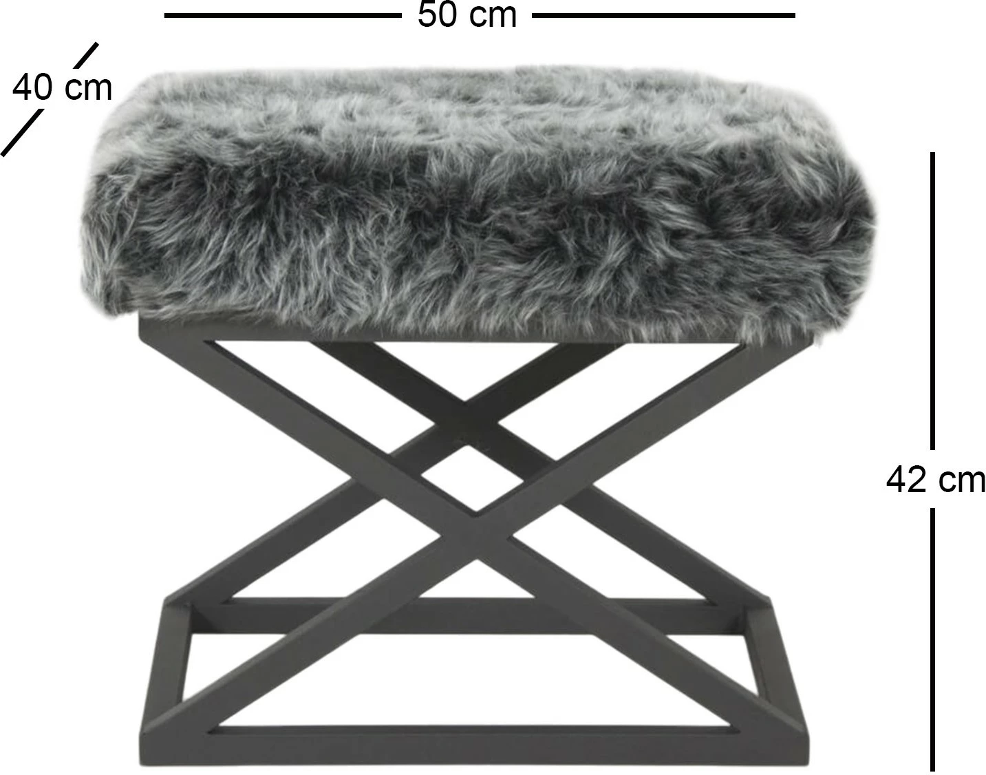 Puf Atelier del Sofa, pelush Capraz, e zezë, gri
