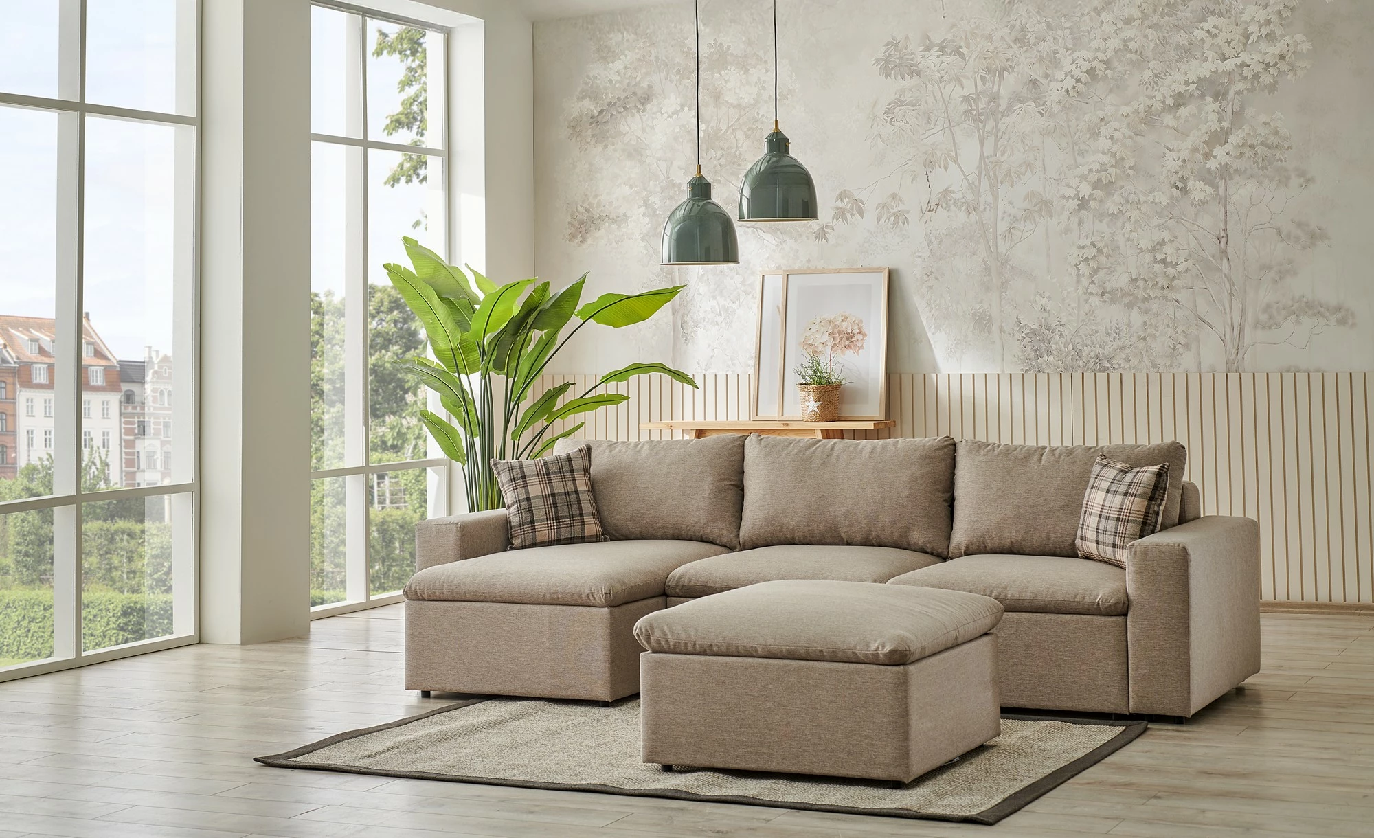 Kënd divan Atelier del Sofa, Flov, ngjyrë krem