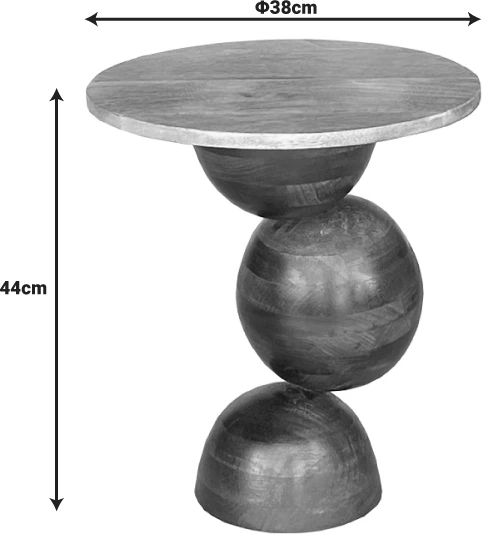 Tavolinë anësore Sedra Inart dru mango ngjyrë kafe D38x44cm