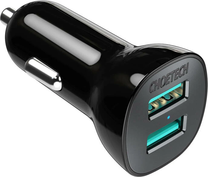 Karikues veture Choetech C0051, 36W, QC 3.0, 2x USB, zi