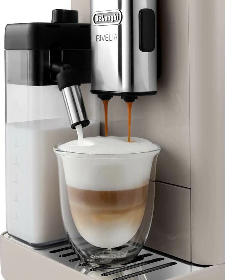Aparat kafeje DeLonghi Rivelia, automatik, 1.4L, bezhë