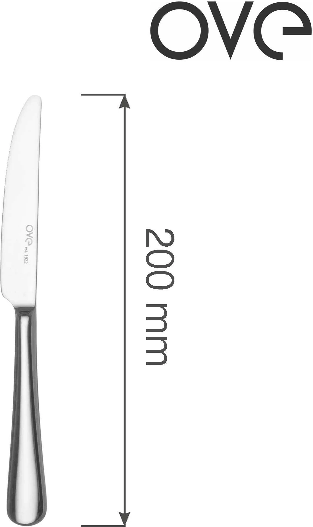 Thikë për ëmbëlsira OVE Navarino 200 mm, argjend, set 12 copë