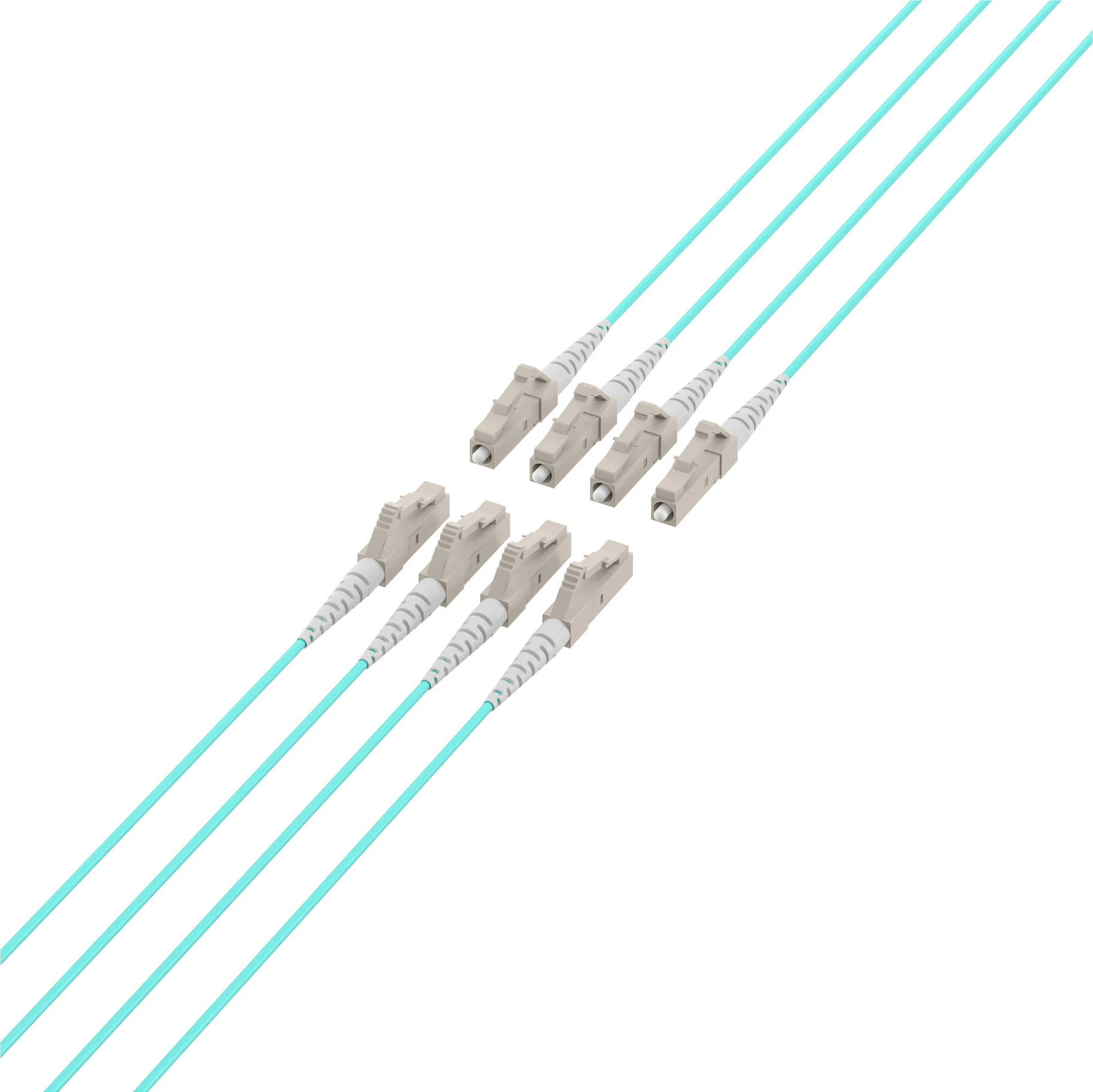 Kabllo fibër optike EFB Elektronik O8322S70OM3, 70 m, OM3 multimode, 8x LC-LC, LSZH, bezhë/zezë/blu