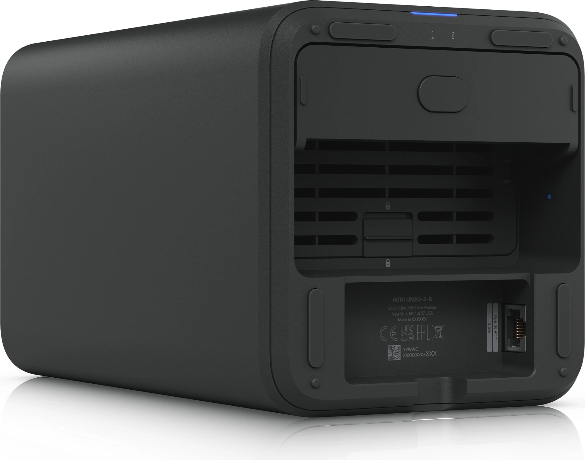 NAS Ubiquiti UNAS-2-B, 2-Bay, 2.5GbE, 4GB RAM, i zi