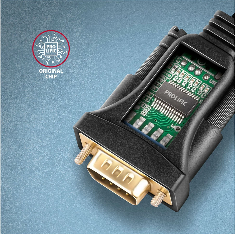 Kabllo adapter Axagon ADS-1PSN, USB 2.0 në RS-232 (COM), PL2303GT, e zezë