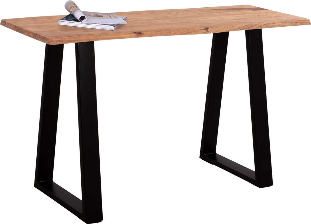 Konsolë Sofia Slim, dru akacie natyral, këmbë metalike të zeza, FH8503.11, 130x45x76cm