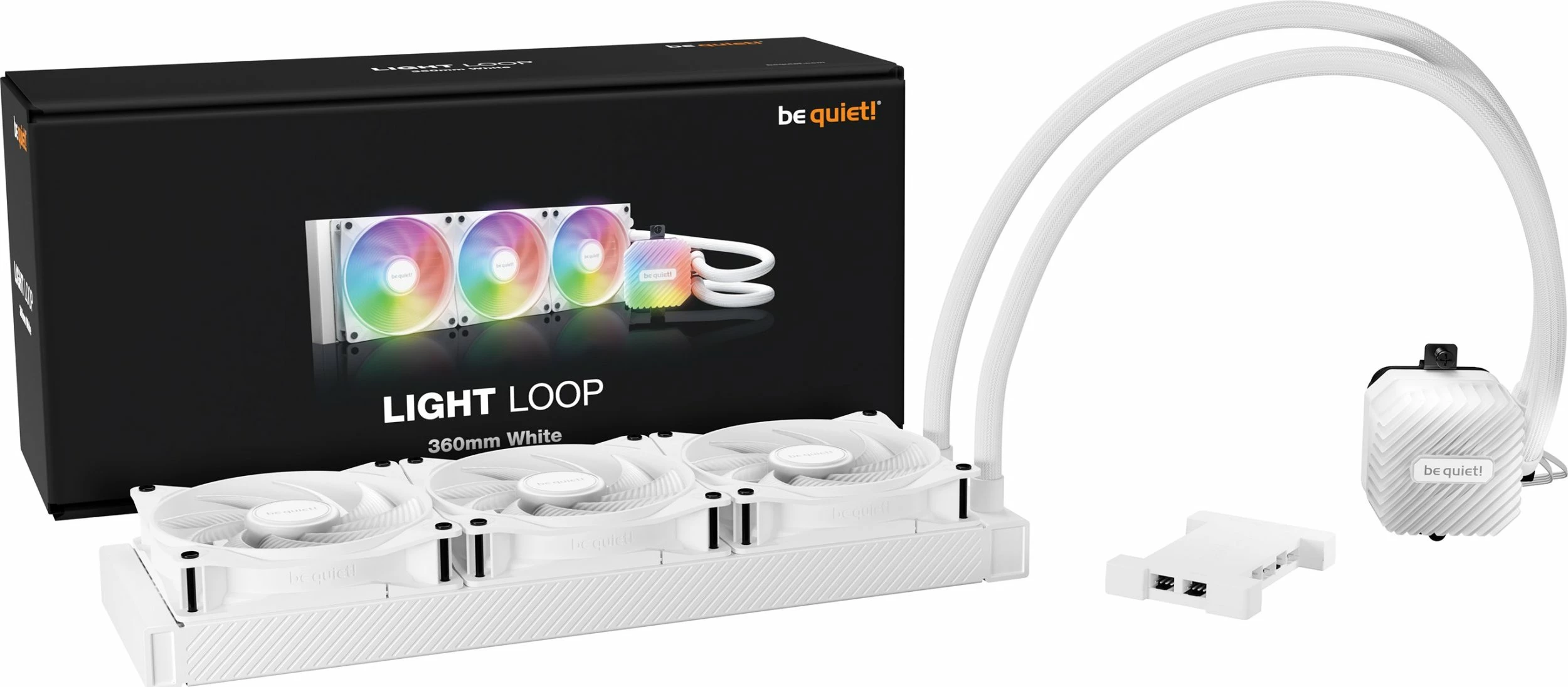 Ftohës uji AIO be quiet! Light Loop 360mm ARGB, 3x120mm PWM high-speed, Bardhë