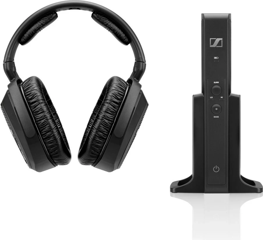 Kufje Sennheiser RS 175 wireless, head-band, me bazë transmetuese, të zeza