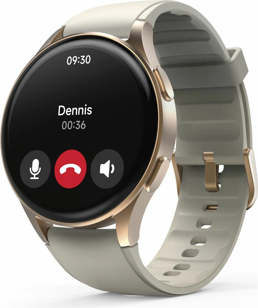 Smartwatch Hama 8900 GPS AMOLED 1.32", rrip silikoni bezhë, Gold