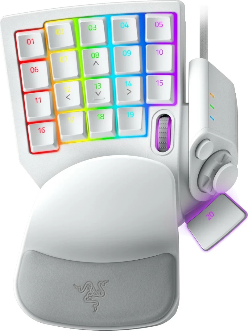 Klaviaturë gaming Razer Tartarus Pro Mercury, 32 taste, RGB, wired, e bardhë
