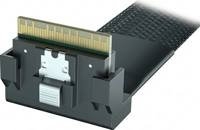 Kabllo Supermicro CBL-MCIO-1245M5R, MCIO x8 (RA në STR), 45 cm, e zezë