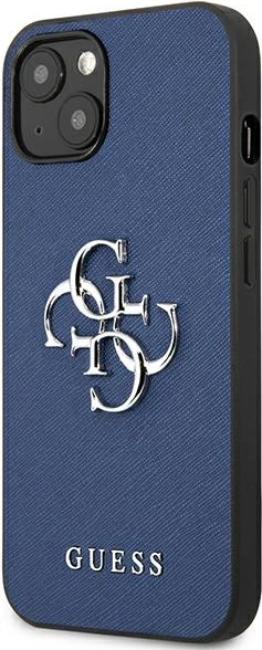 Mbështjellës Guess Saffiano 4G Metal Logo për iPhone 13 mini, Kaltër