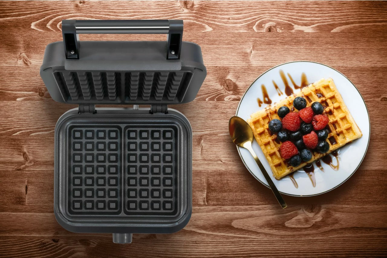 Aparat për waffle UNOLD Belgian Waffle Iron Brussels, 2 copa, plastikë, i zi