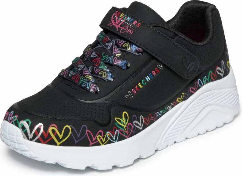 Atlete fëmijësh Skechers UNO Lite Heart Craze 314091L, të zeza