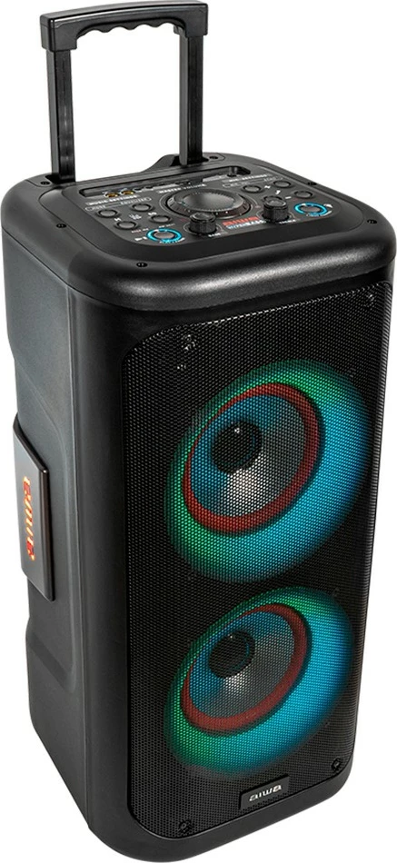 Altoparlant portativ AIWA KBTUS-450 me Bluetooth, 40W, i zi, me mikrofon dhe ndriçim LED