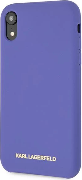 Mbështjellës Karl Lagerfeld për iPhone XR, silikon, vjollcë
