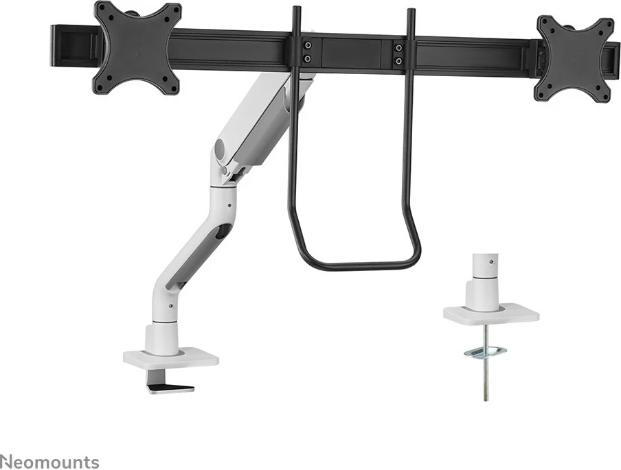 Krah monitori Neomounts DS75S-950WH2, për 2 ekrane, gas spring, Topfix, bardhë