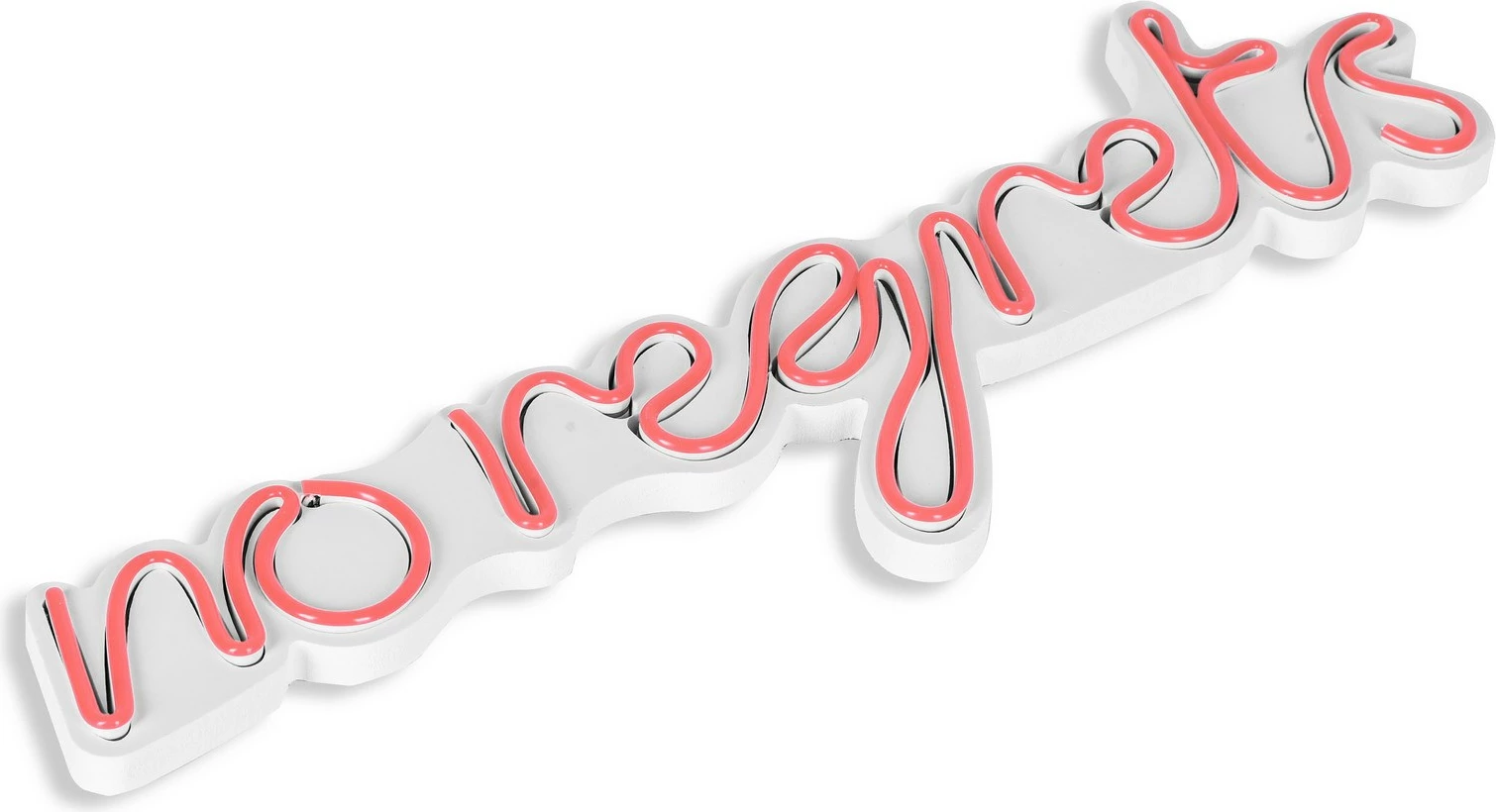 Dekor dritash LED plastike, ngjyrë rozë, 'no regrets', 52x16x2 cm