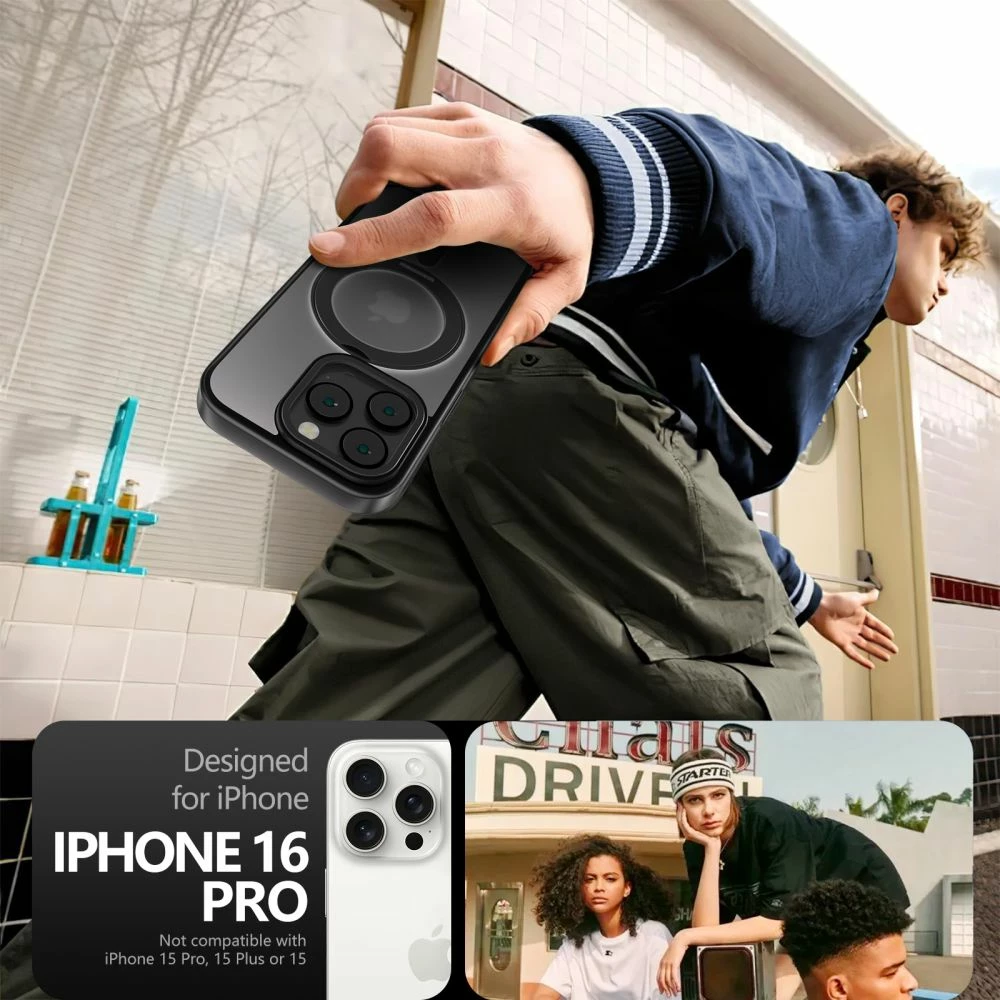 Mbështjellës Tech-Protect MagRing MagSafe për iPhone 16 Pro, i zi