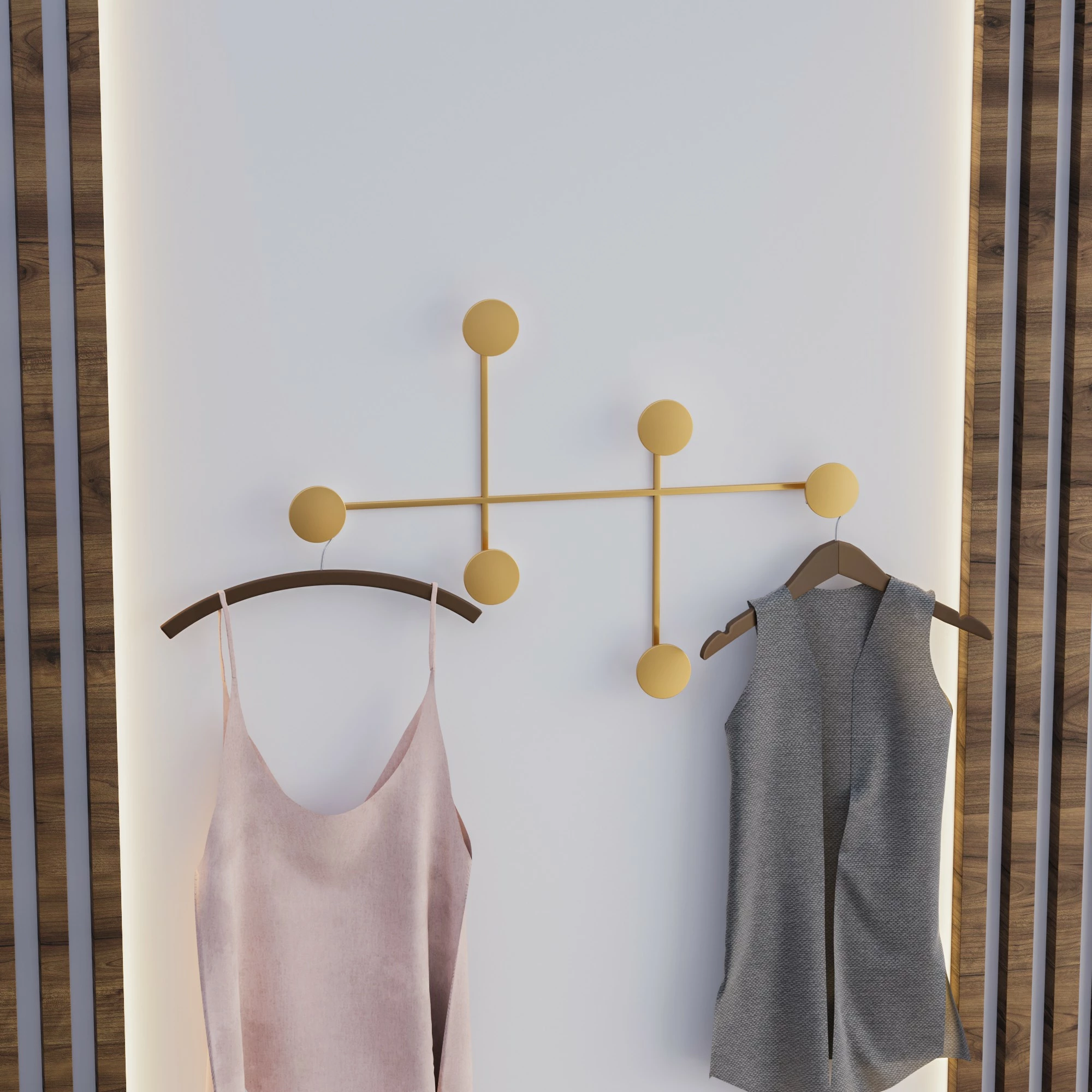 Varëse muri metalike Wallity, Dama-A, ngjyrë ari, 82x60x10 cm