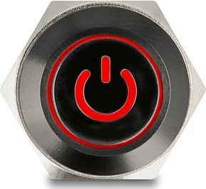 Switch DeLOCK 22013, buton me LED, IP65, 16 mm, 250V/2A, zi/kuq