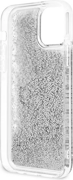 Mbështjellës Guess GUHCP12LLG4GSI për iPhone 12 Pro Max 6.7", 4G Big Liquid Glitter, argjend
